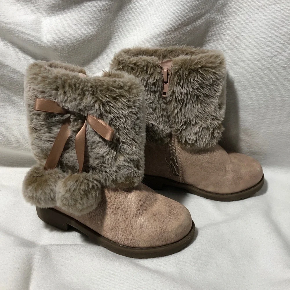 Girls Pink Boots Nicole Miller Size 7